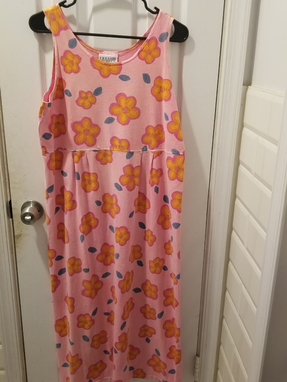 Fresh Produce Pink Floral Maxi Dress Sleeveless USA Made Size M